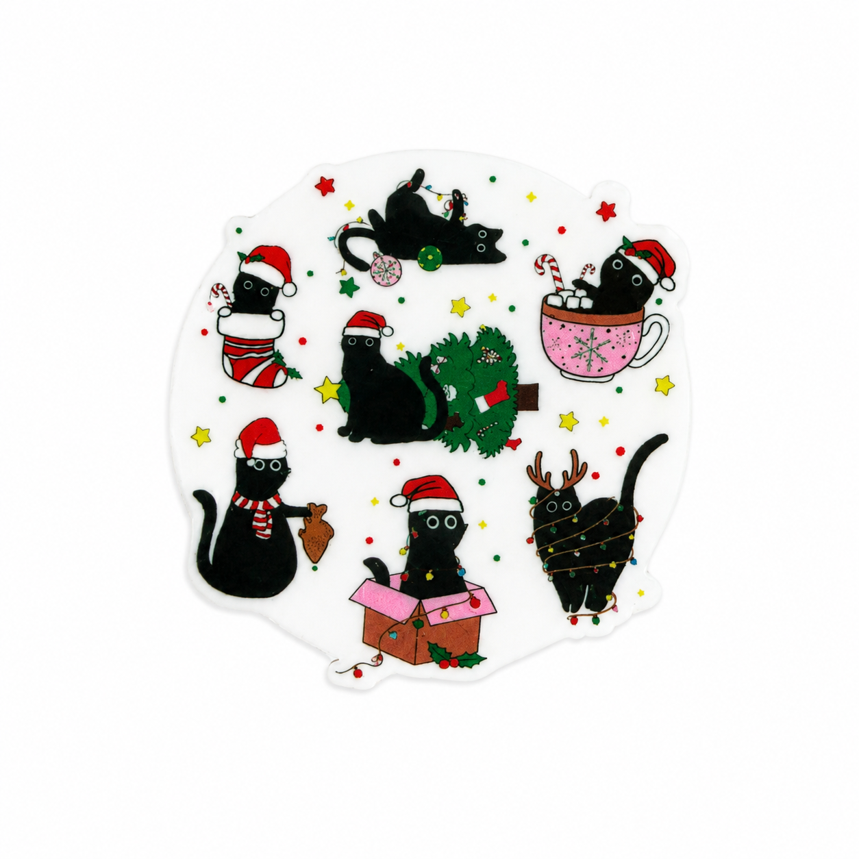 Christmas Cat | Plastic Add-On - BadgeSmith