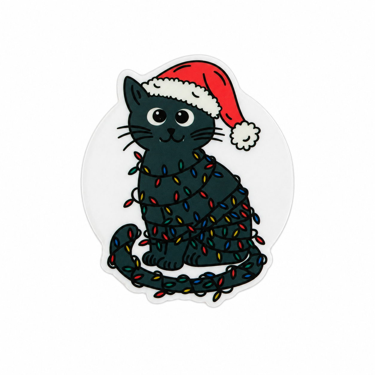 Christmas Black Cat | Plastic Add-On - BadgeSmith