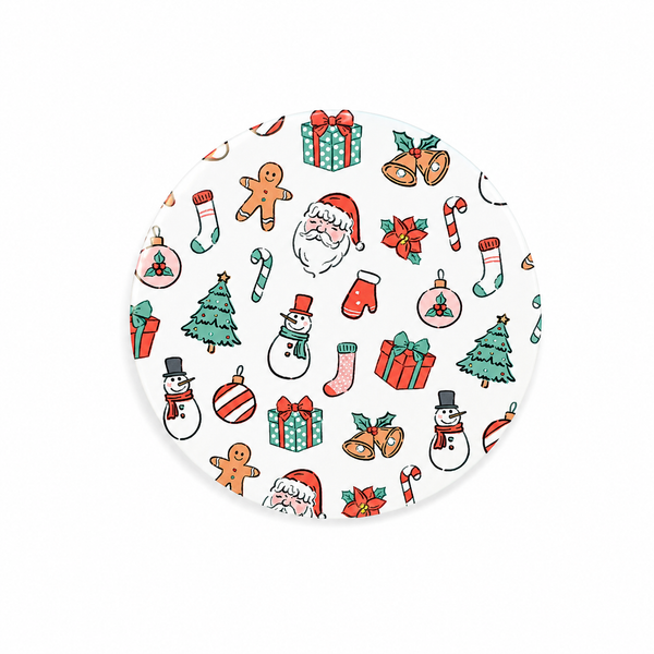 Classic Christmas Pattern | Hard Board Add-On - BadgeSmith