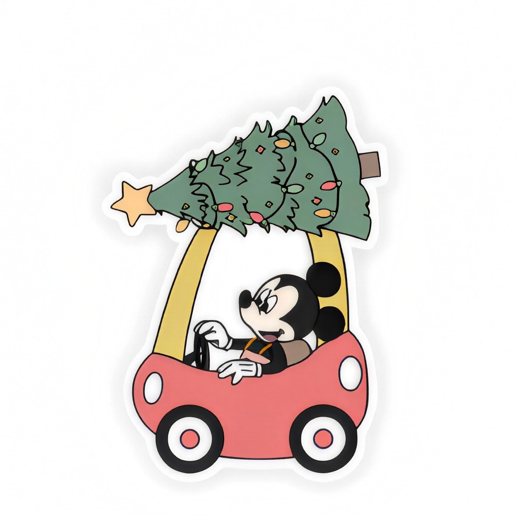 Mickey Mouse Christmas Car | Plastic Add-On - BadgeSmith