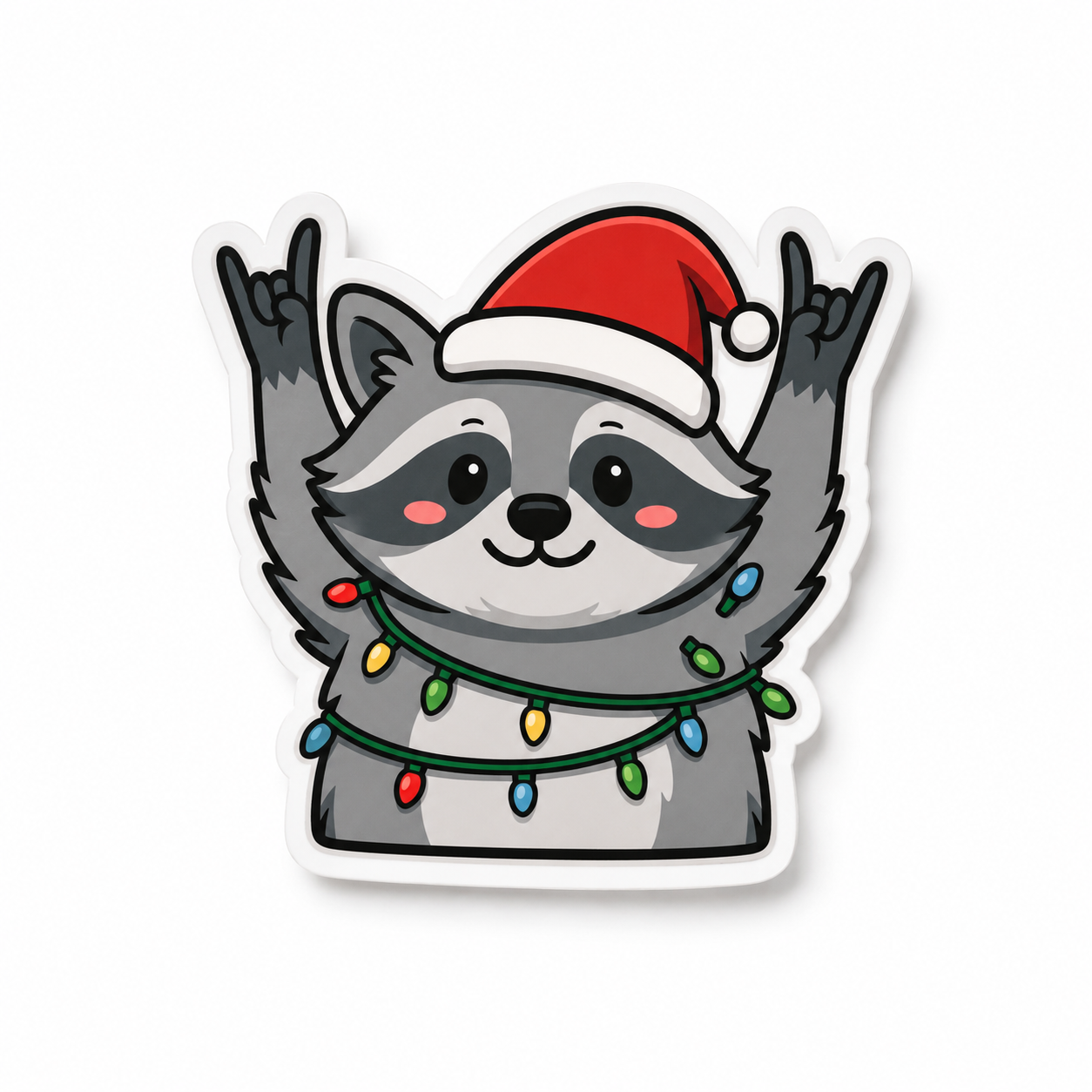 Christmas Raccoon | Plastic Add-On - BadgeSmith