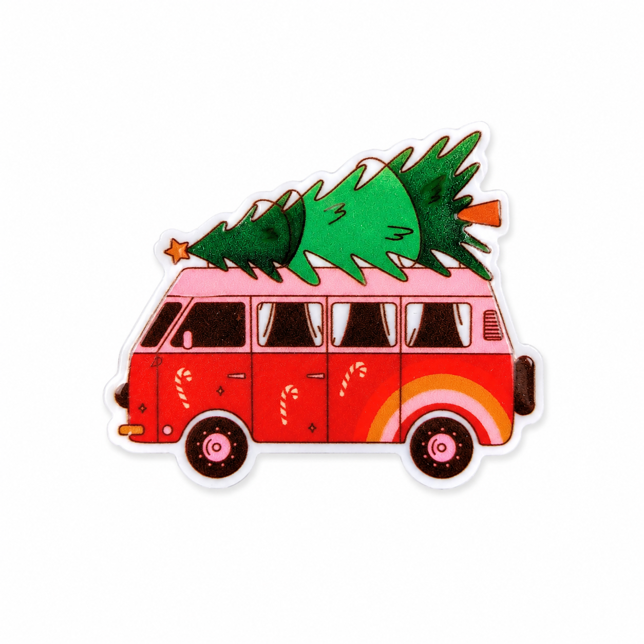 Christmas Van Groovy | Plastic Add-On - BadgeSmith