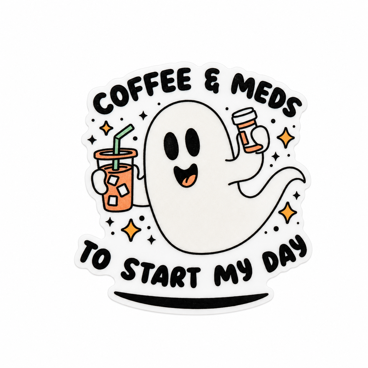 Coffee & Meds To Start My Day | Plastic Add-On - BadgeSmith