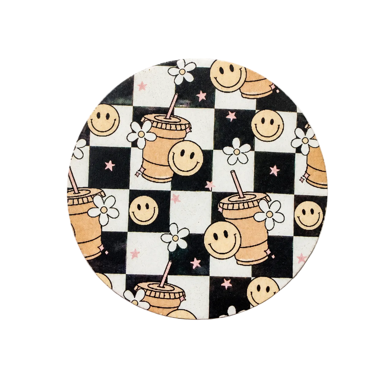Coffee and Smiles | Hard Board Add-On - BadgeSmith
