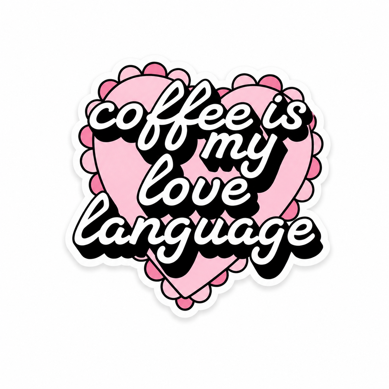 Heart, Coffee Is My Love Language | Plastic Add-On - BadgeSmith