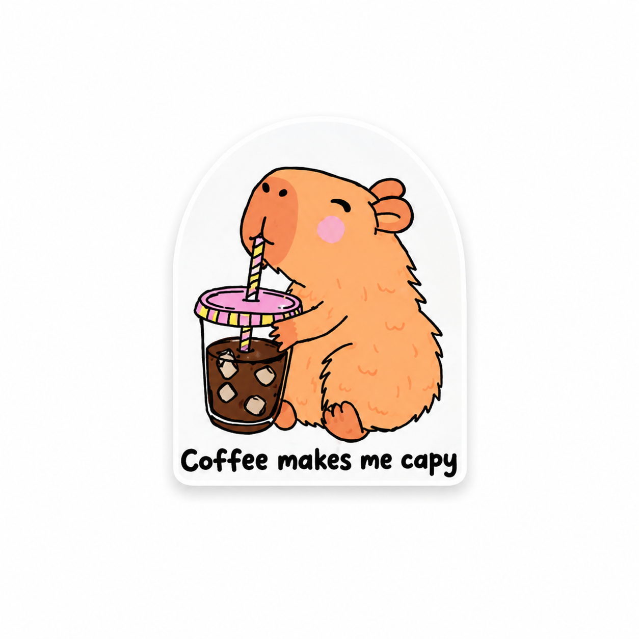 Coffee Makes Me Capy | Plastic Add-On - BadgeSmith