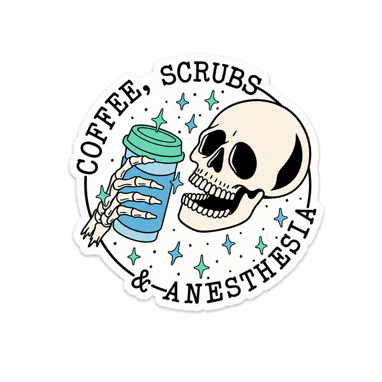 Coffee Scrubs & Anesthesia | Plastic Add-On - BadgeSmith
