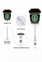 Load image into Gallery viewer, Coffee, Scrubs &amp; Rubber Gloves Badge Reel
