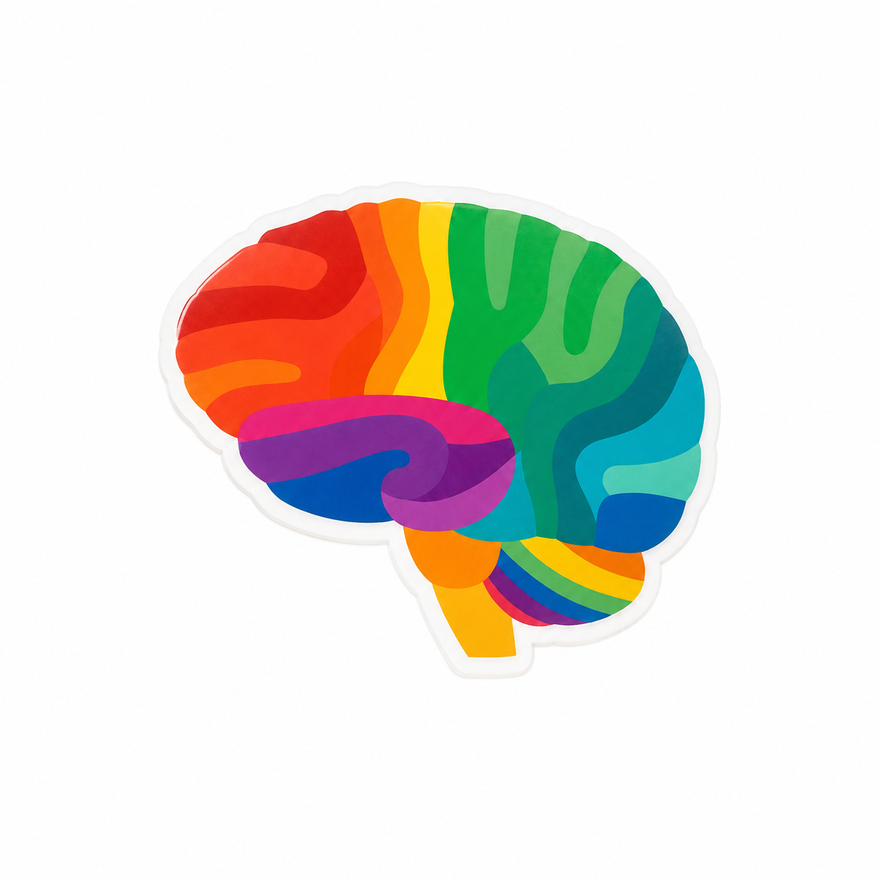 Colorful Brain | Plastic Add-On - BadgeSmith