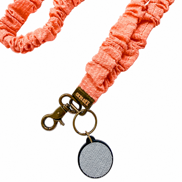 Coral Gingham | Interchangeable Andi Lanyard - BadgeSmith