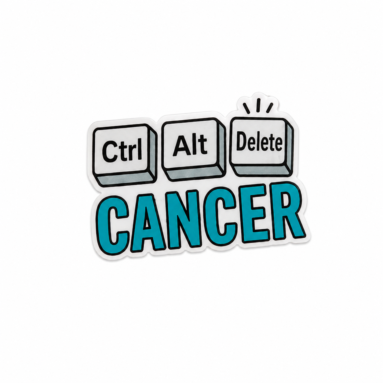 Ctrl Alt Delete Cancer | Plastic Add-On - BadgeSmith