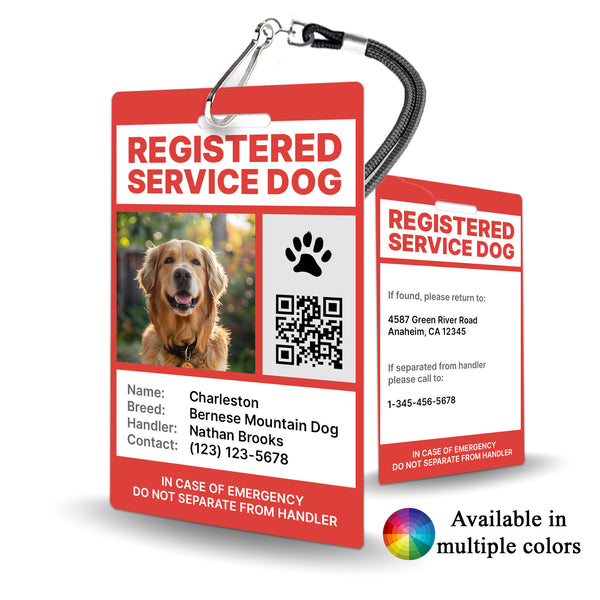 Service Dog Credentials Badge - Certified Identification for Assistance Animals - BadgeSmith