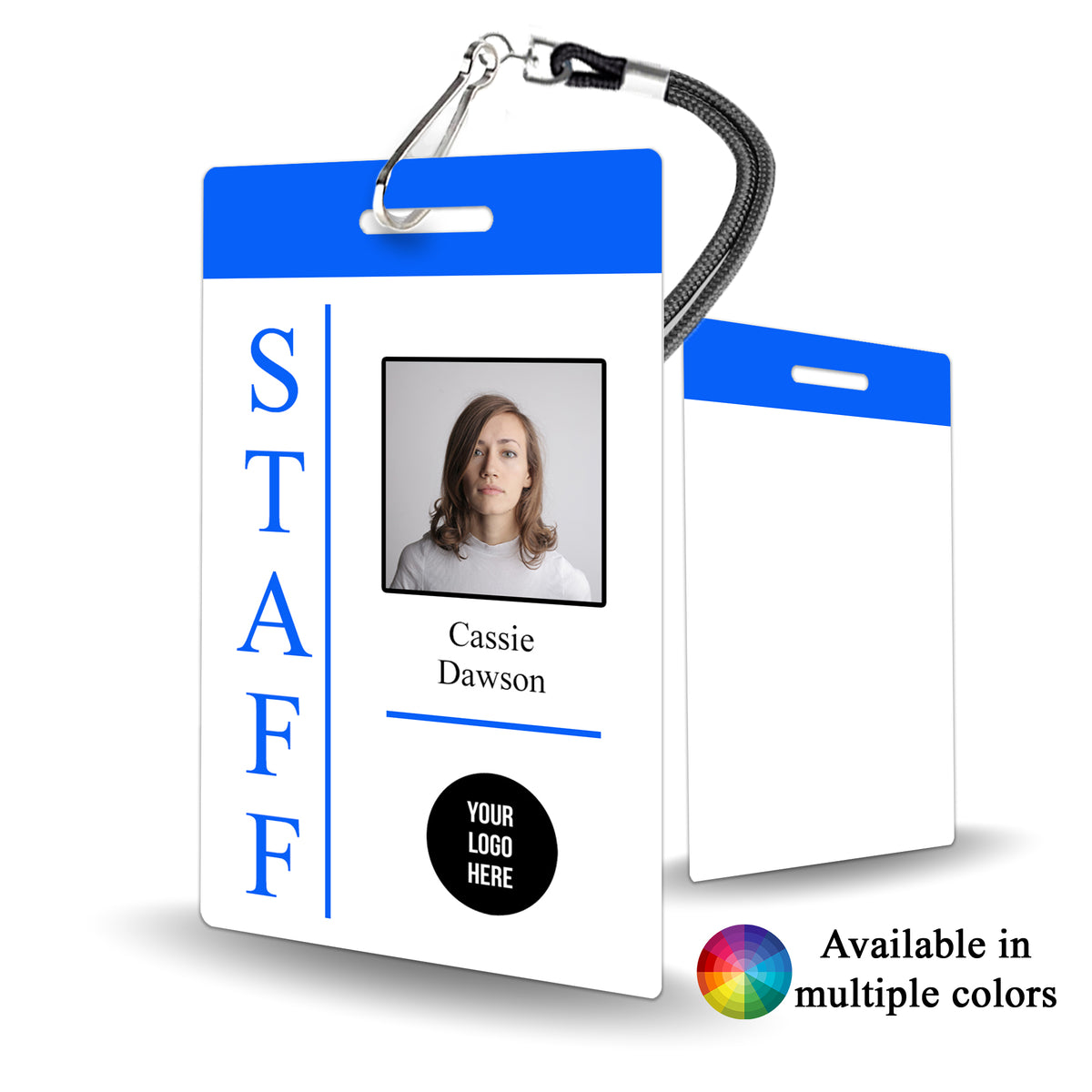 Customised Staff Files Sample Custom Office Staff ID Badge – BadgeSmith