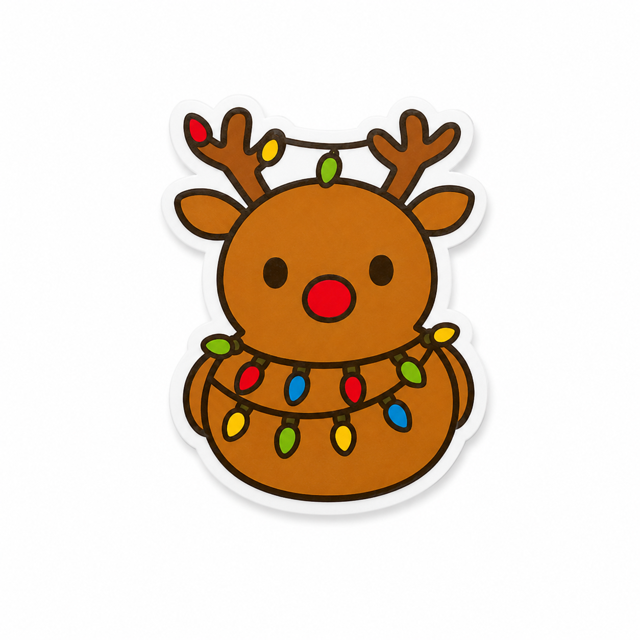 Cute Christmas Reindeer | Plastic Add-On - BadgeSmith