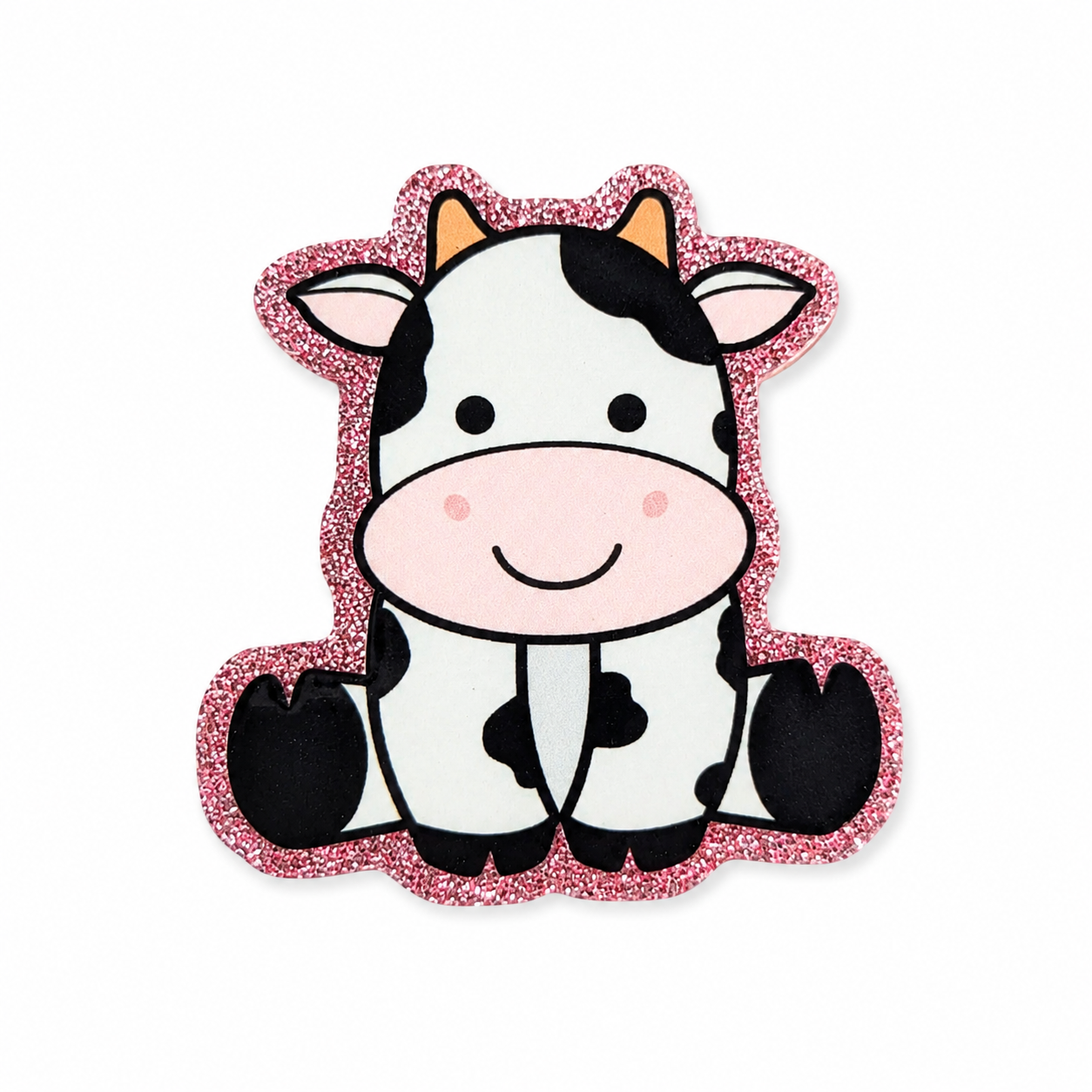 Glitter Cow | Plastic Add-On - BadgeSmith