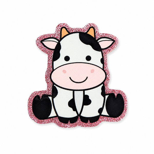 Glitter Cow | Plastic Add-On - BadgeSmith