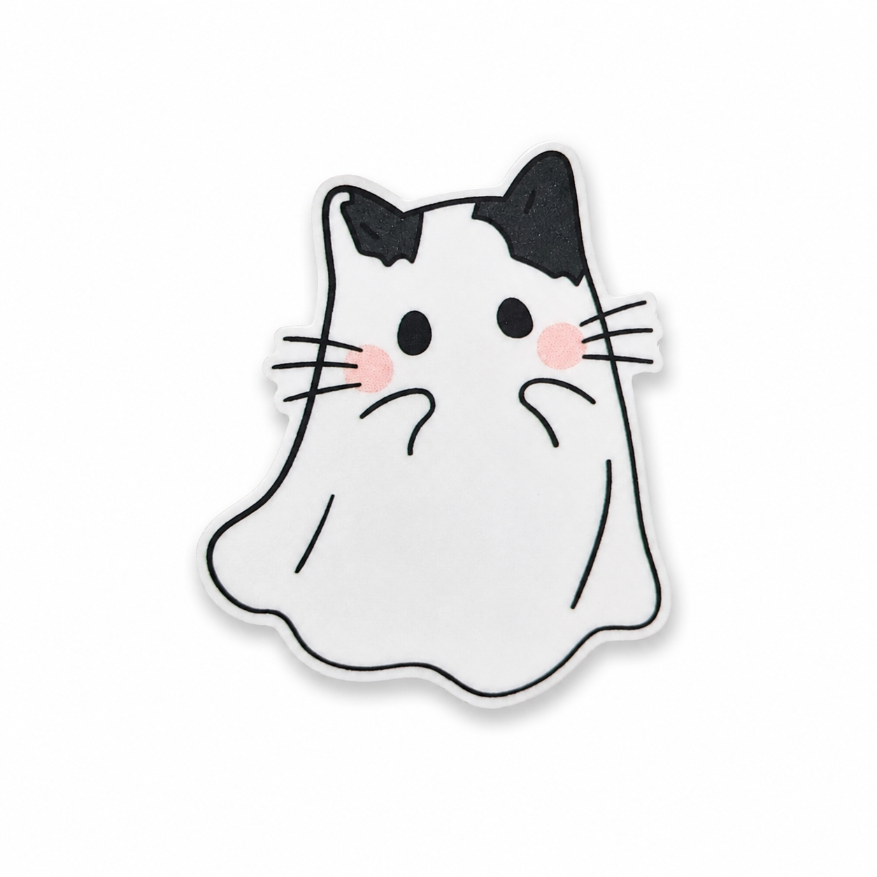 Cute Ghost Cat | Plastic Add-On - BadgeSmith