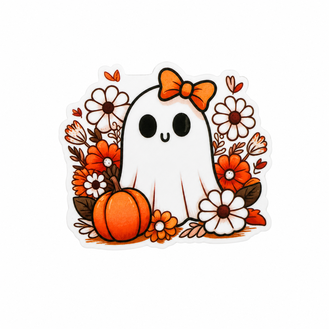 Cute Ghost Pumpkin | Plastic Add-On - BadgeSmith