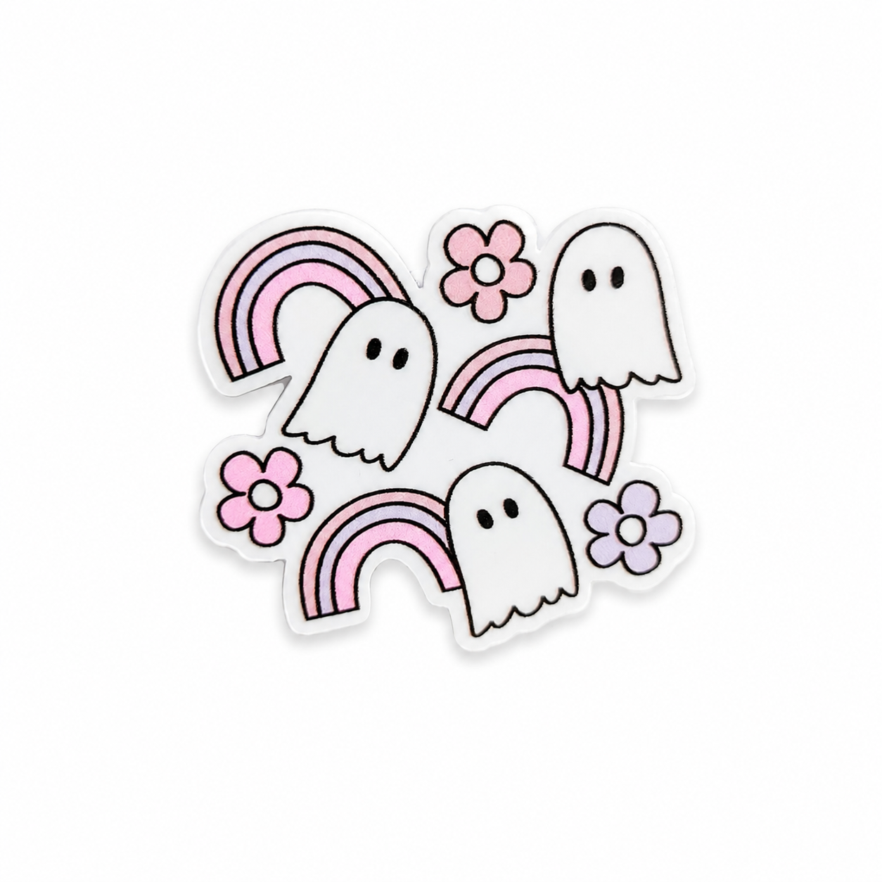 Cute Ghost Rainbow | Plastic Add-On - BadgeSmith