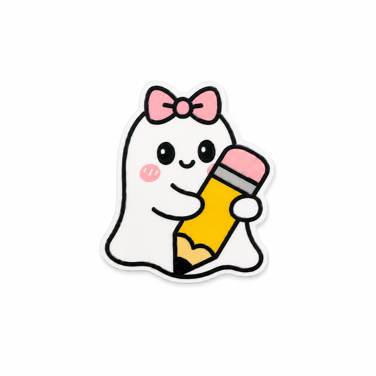 Ghost With Pencil | Plastic Add-On - BadgeSmith