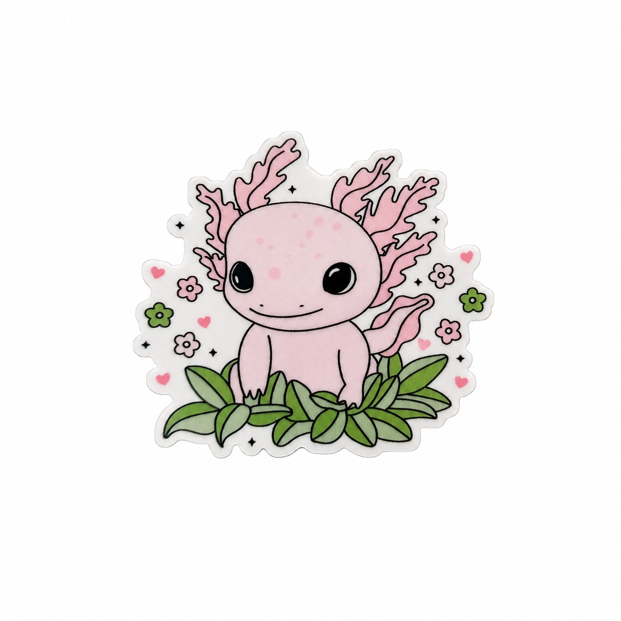 Cute Pink Axolotl | Plastic Add-On - BadgeSmith