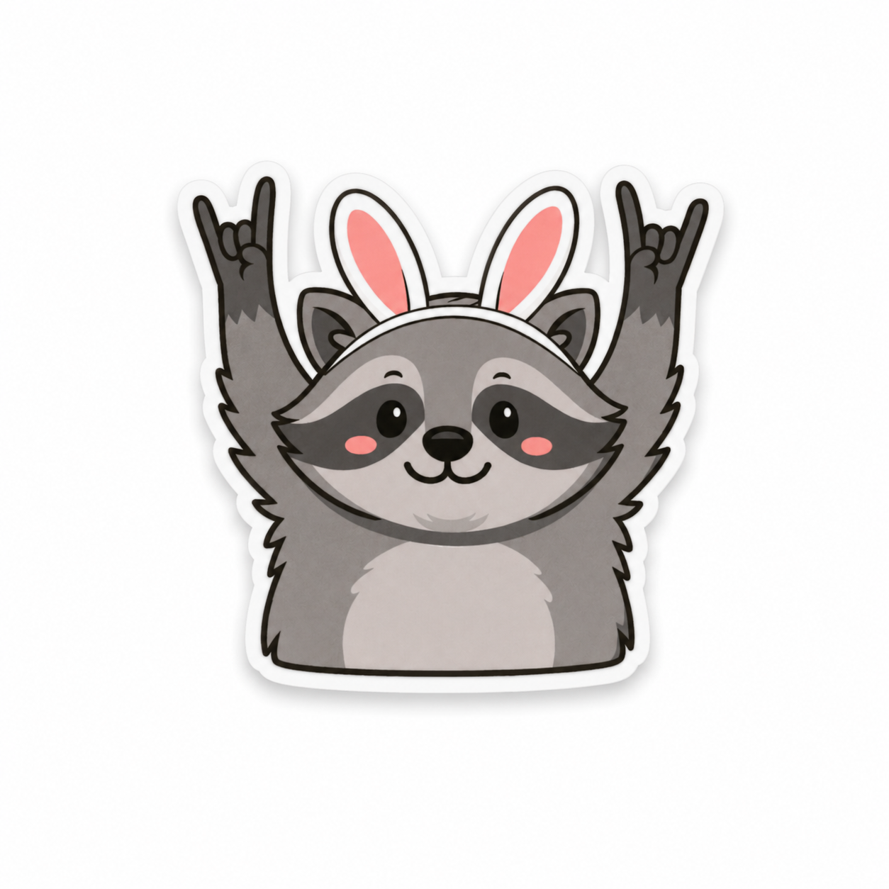 Bunny Ear Raccoon Easter | Plastic Add-On - BadgeSmith