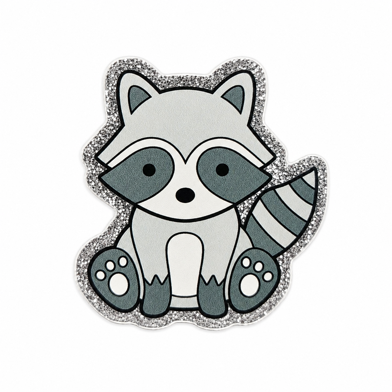 Glitter Raccoon | Plastic Add-On - BadgeSmith