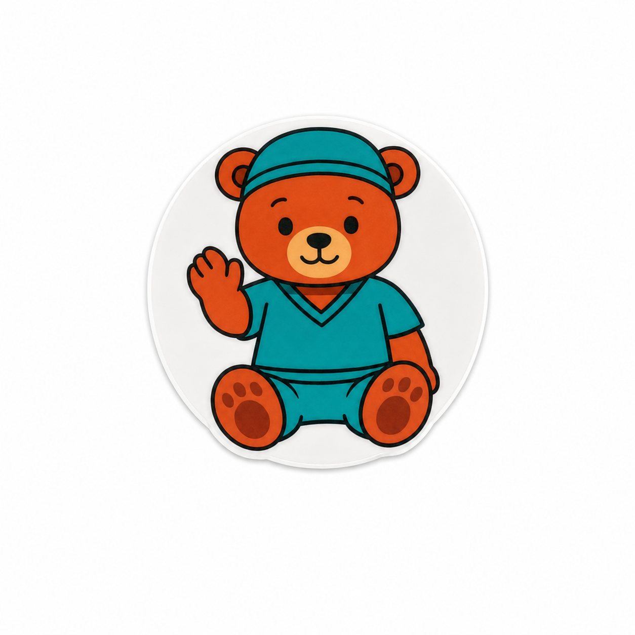 Cute Scrub Bear | Plastic Add-On - BadgeSmith