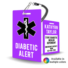 Load image into Gallery viewer, Diabetic Emergency Contact Card - Type 1 Diabetes Alert - BadgeSmith

