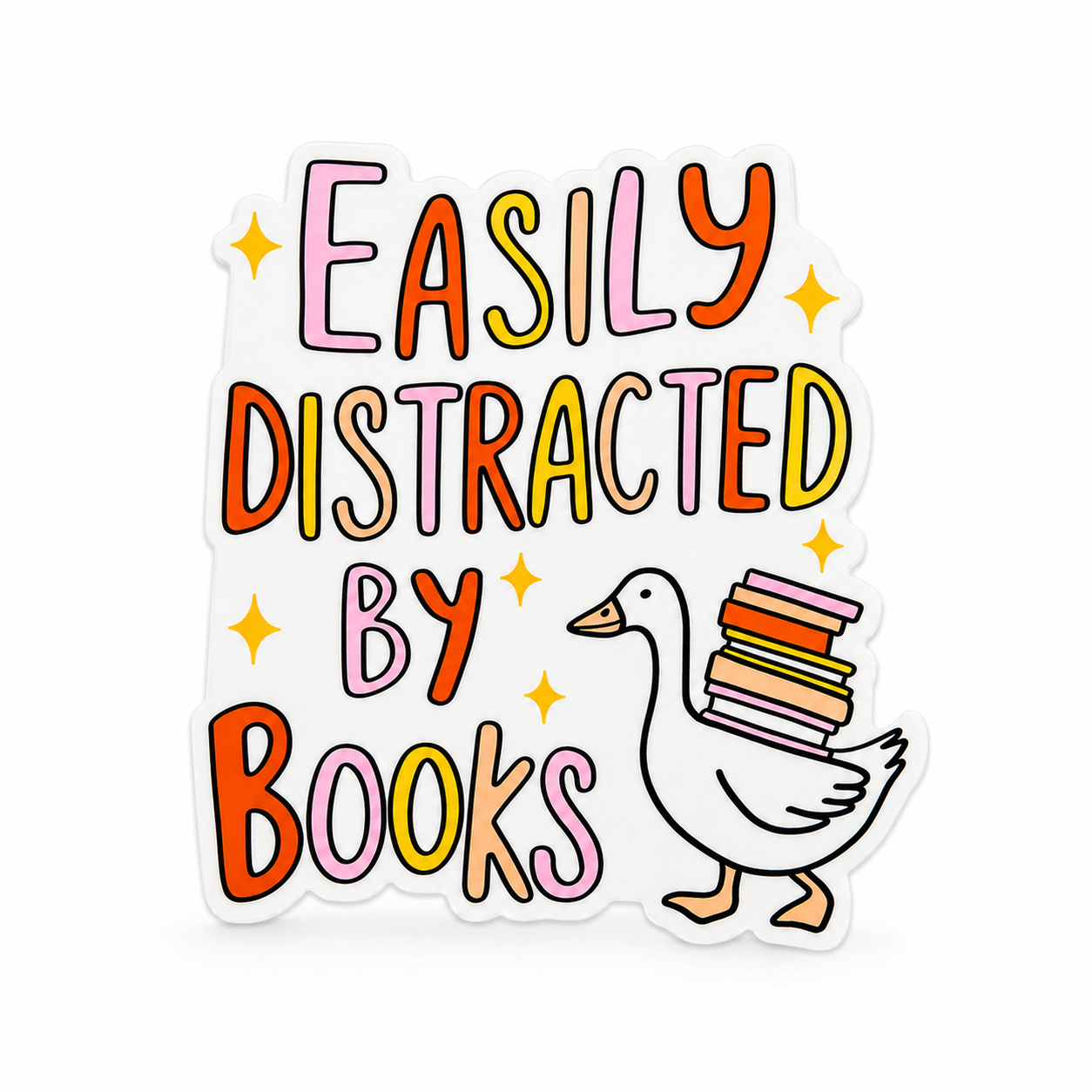 Easily Distracted By Books | Plastic Add-On - BadgeSmith