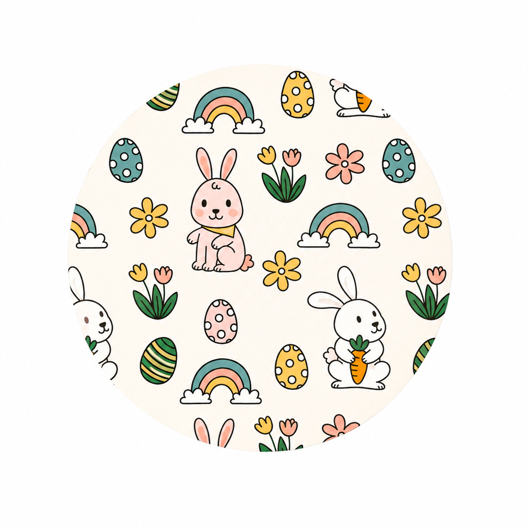 Easter Bunny & Rainbow | Hard Board Add-On - BadgeSmith