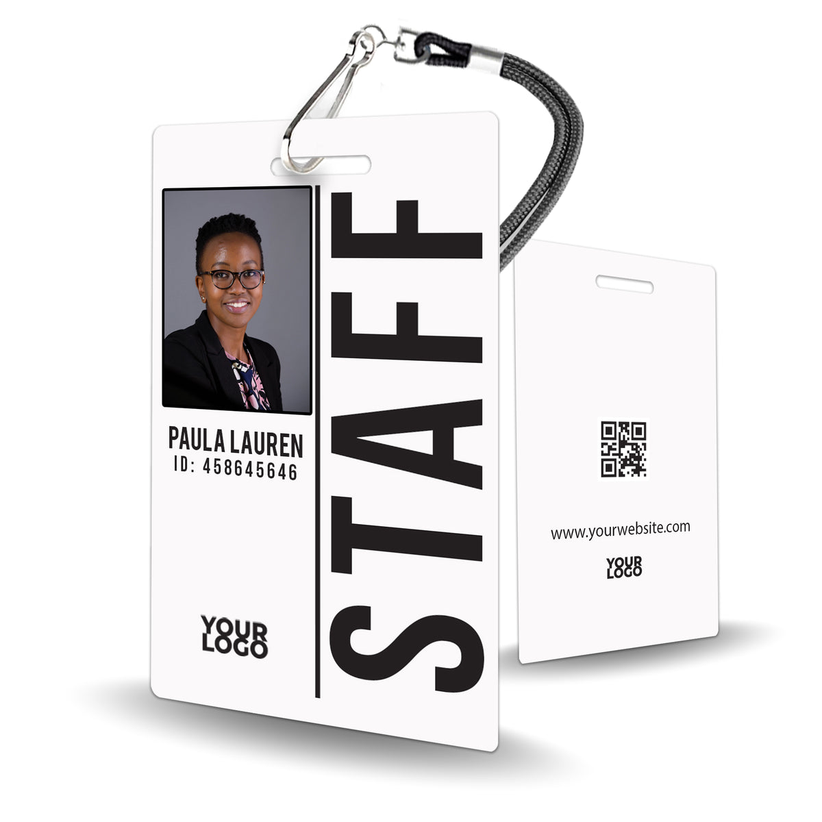 Elegant Staff Badge with Logo and Photo - Customizable ID Card – BadgeSmith