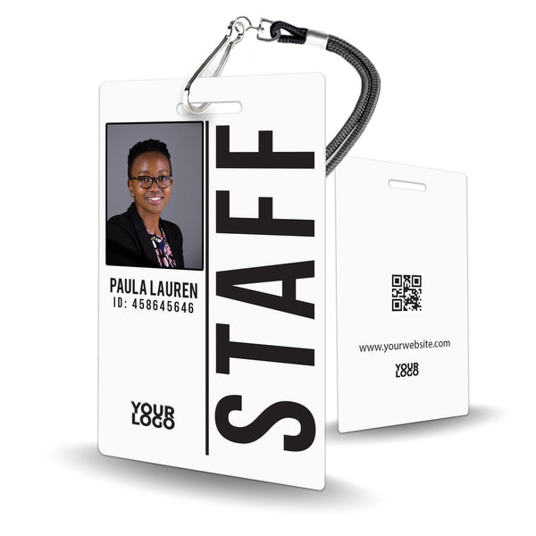 Elegant Staff Badge with Logo and Photo - Customizable ID Card - BadgeSmith