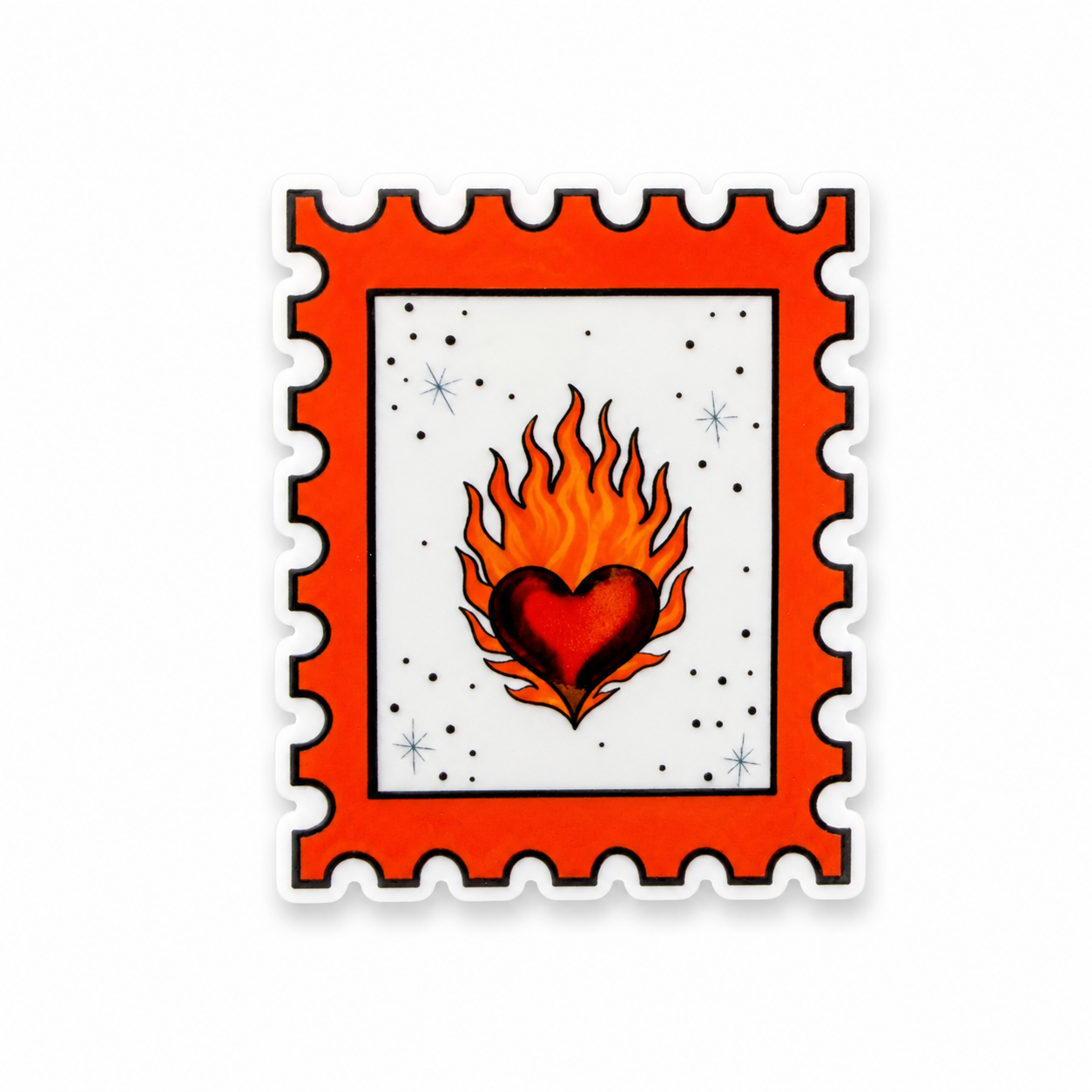 Era Showgirl, Flaming Heart | Plastic Add-On - BadgeSmith