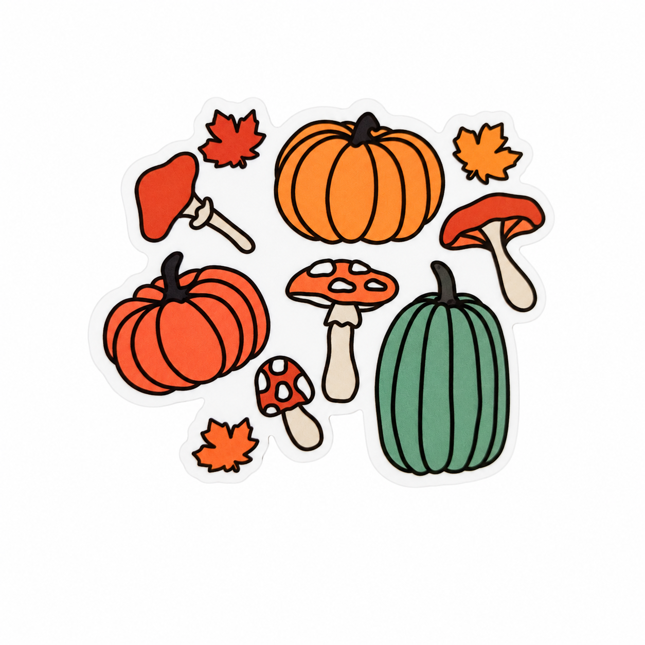 Fall Pumpkin Mushroom | Plastic Add-On - BadgeSmith
