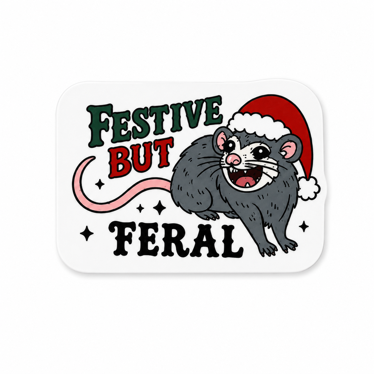 Festive but Feral | Plastic Add-On - BadgeSmith