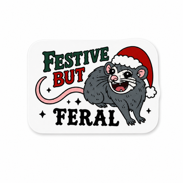 Festive but Feral | Plastic Add-On - BadgeSmith