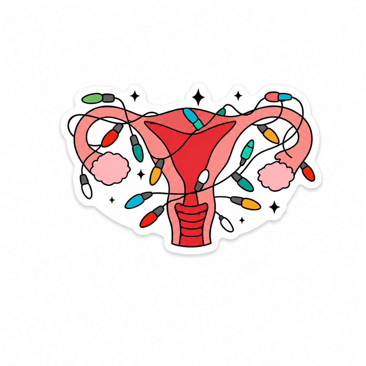 Festive Uterus Christmas Lights | Plastic Add-On - BadgeSmith