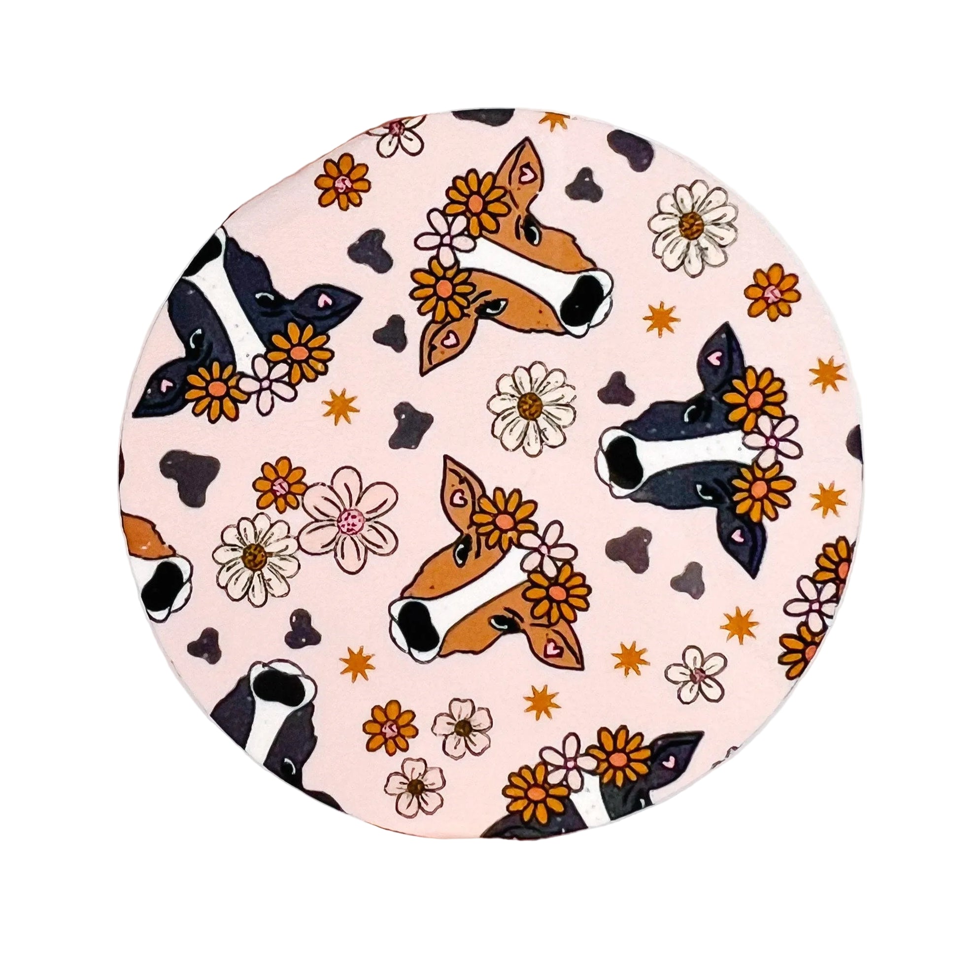 Floral Cow | Hard Board Add-On - BadgeSmith
