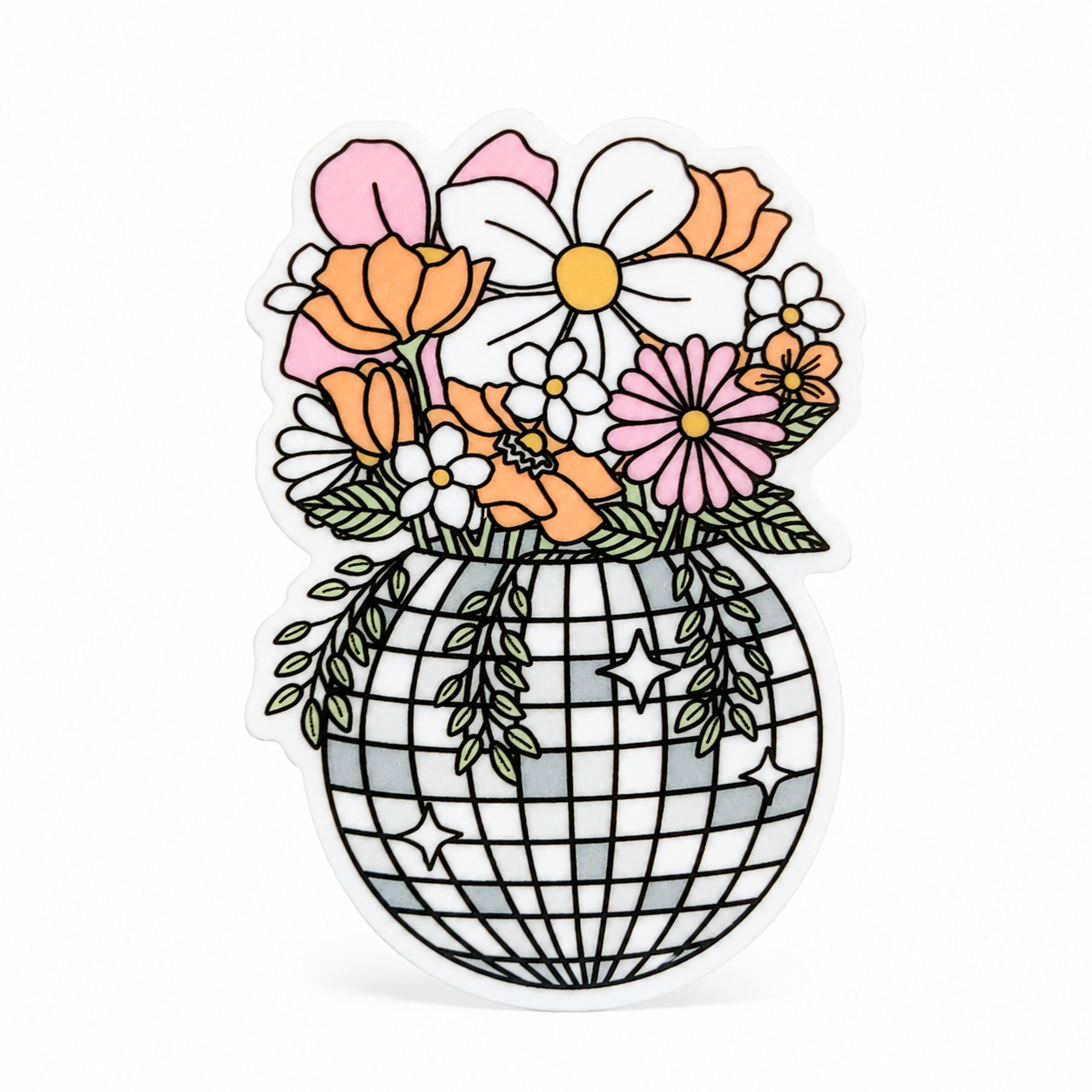 Floral Disco Ball | Plastic Add-On - BadgeSmith