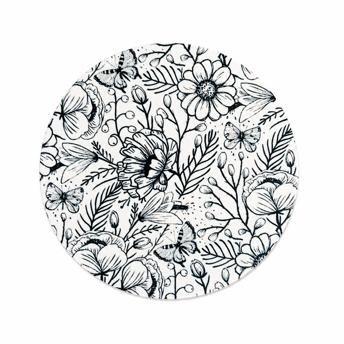 Floral Line Art | Hard Board Add-On - BadgeSmith