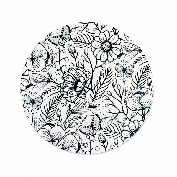 Floral Line Art | Hard Board Add-On - BadgeSmith