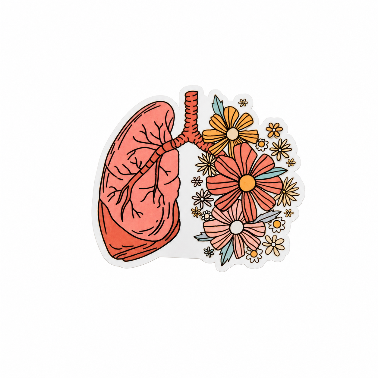 Floral Lungs | Plastic Add-On - BadgeSmith