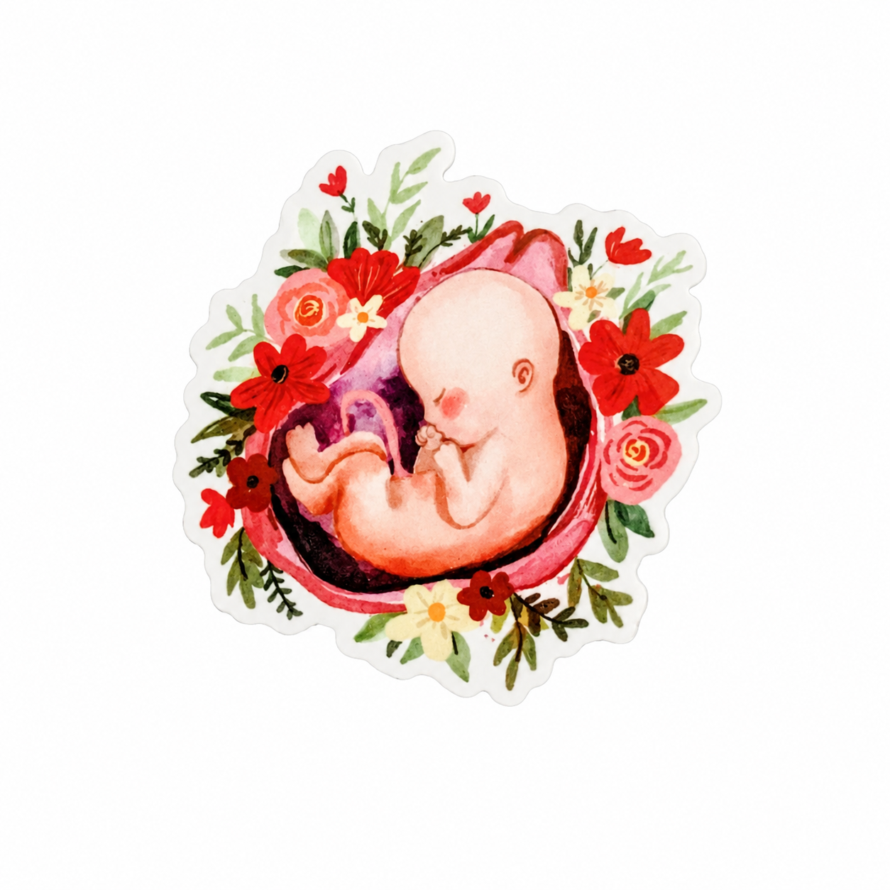 Floral Pregnancy Baby | Plastic Add-On - BadgeSmith