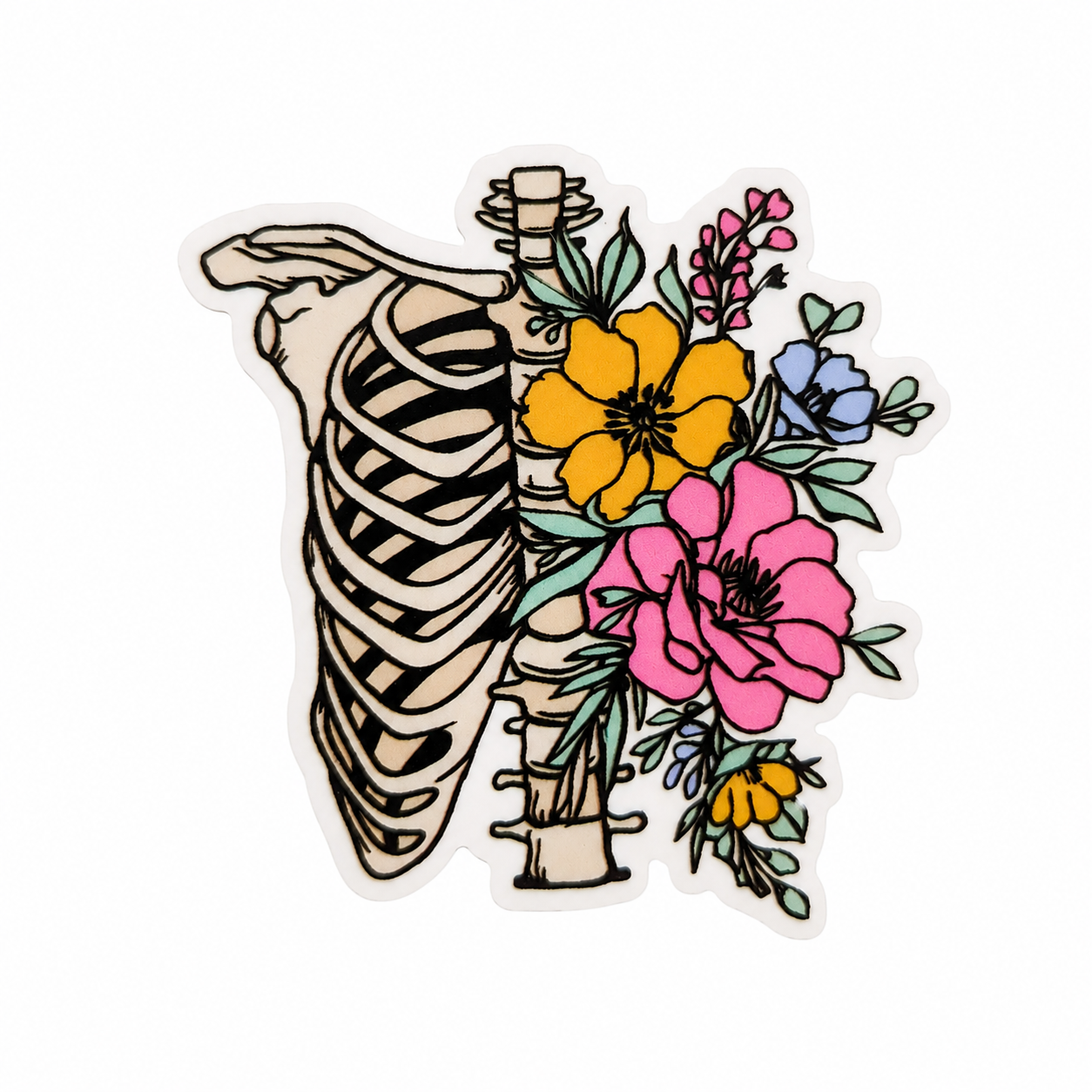Floral Rib Cage | Plastic Add-On - BadgeSmith