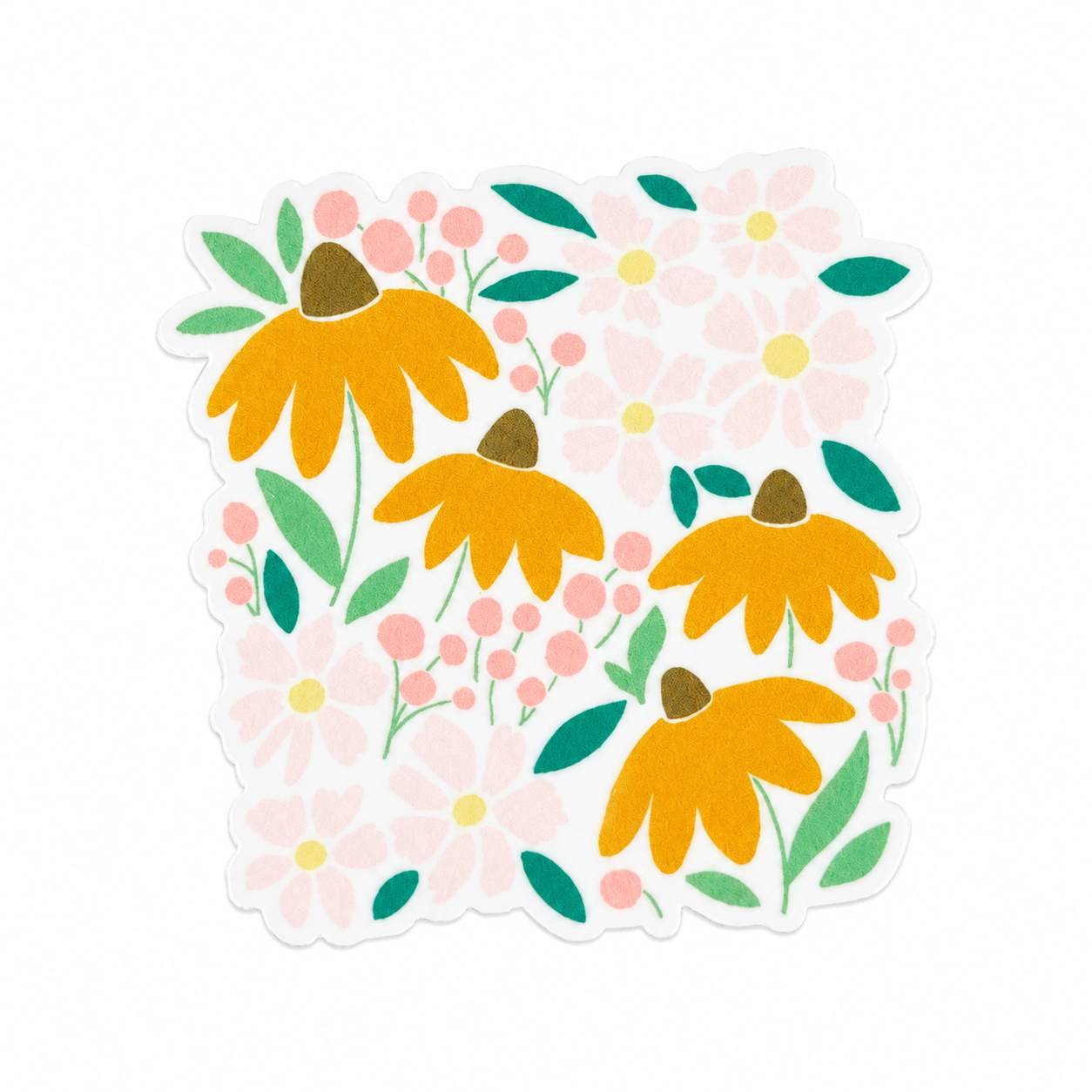 Light Floral Square | Plastic Add-On - BadgeSmith