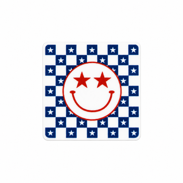 Fourth Of July Smiley Face | Plastic Add-On - BadgeSmith
