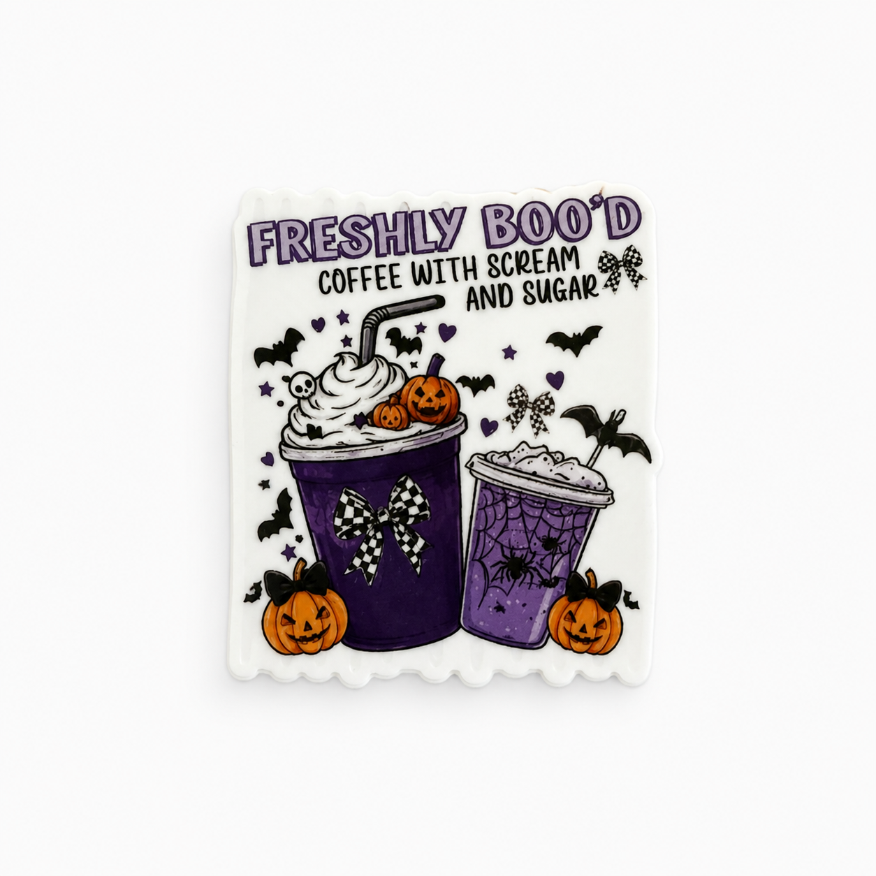 Freshly Boo’d Coffee With Scream and Sugar | Plastic Add-On - BadgeSmith
