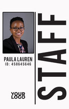 Load image into Gallery viewer, Elegant Staff Badge with Logo and Photo - Customizable ID Card - BadgeSmith
