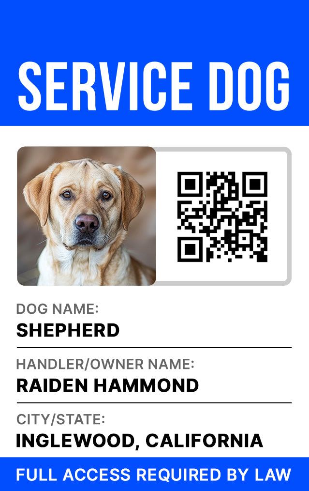 Service Dog ID Badge - Customized Identification for Assistance Dogs - BadgeSmith
